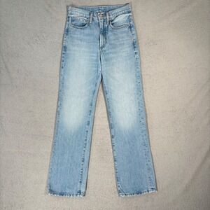 ViaVia High Rise Wide Leg Jeans Light Wash Denim Women Size 24 Made in USA